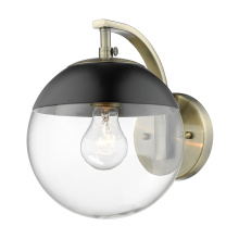 Golden 3219-1W AB-BLK - Golden Lighting Dixon 1-light Wall Sconce in Aged Brass and Matte Black shade